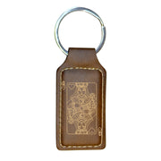 Keychain - Rectangle - Queen of Hearts - Leather