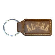 Keychain - Rectangle - Aloha - Leather