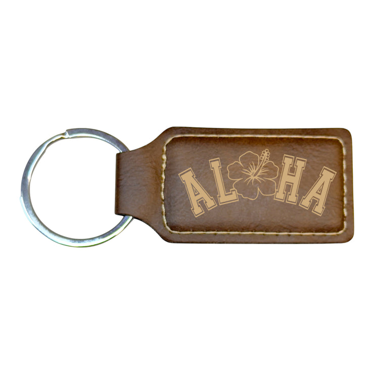 Keychain - Rectangle - Aloha - Leather