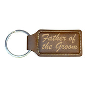 Keychain - Rectangle -  Father of the Groom - Leather
