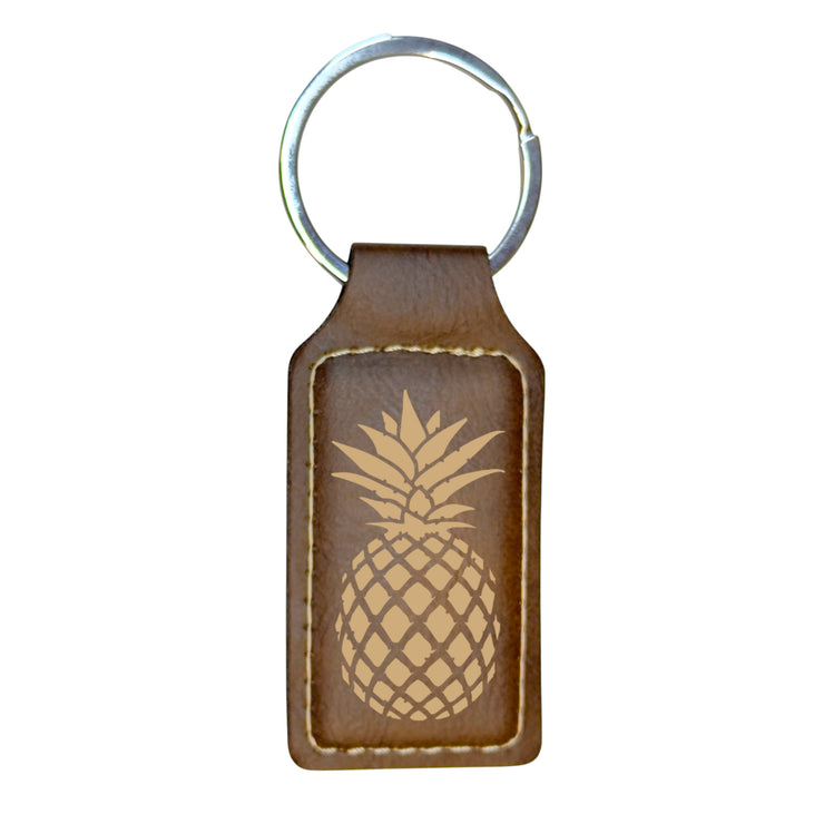 Keychain - Rectangle - Pineapple - Leather