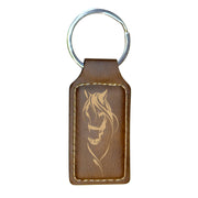Keychain - Rectangle - My Horse - Leather