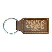 Keychain - Rectangle - Super Chef - Leather