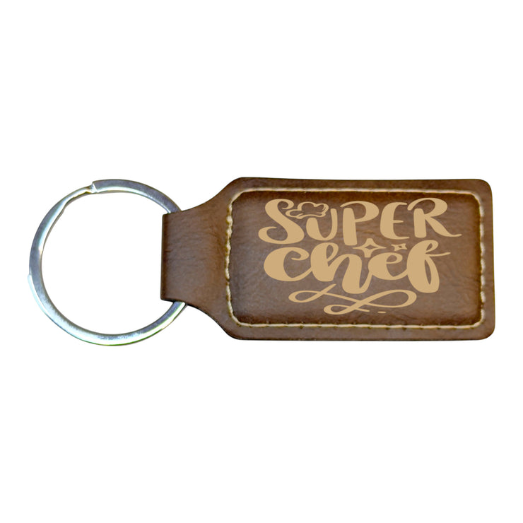 Keychain - Rectangle - Super Chef - Leather