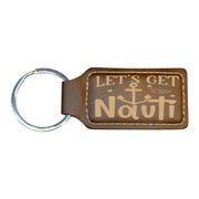Keychain - Rectangle - Lets get Nauti - Leather