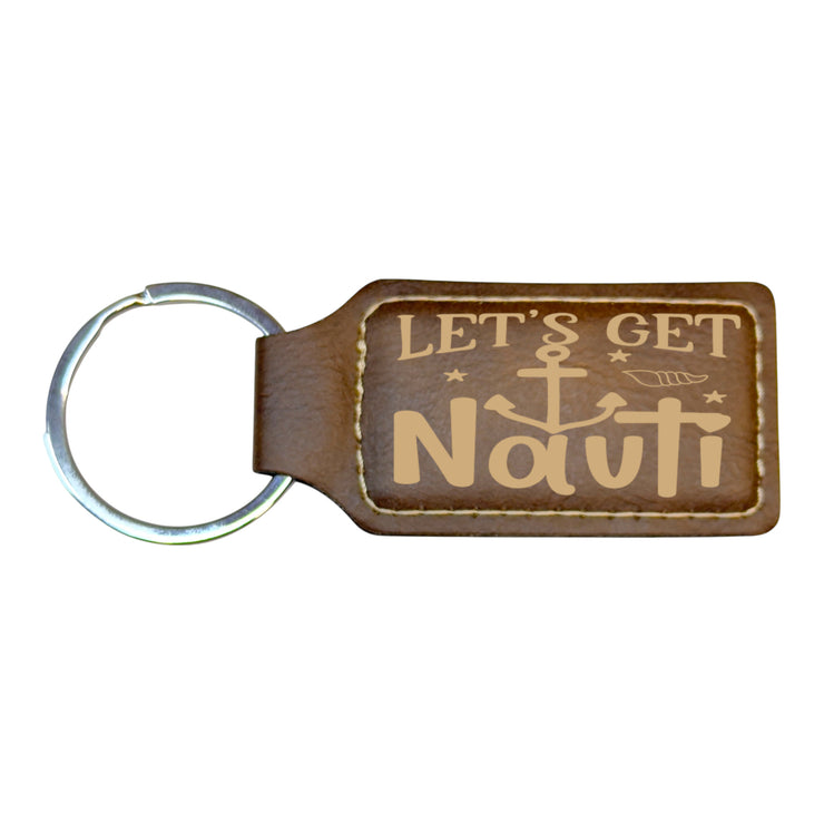 Keychain - Rectangle - Lets get Nauti - Leather