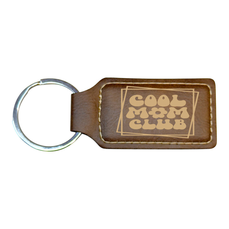Keychain - Rectangle - Cool Mom Club - Leather