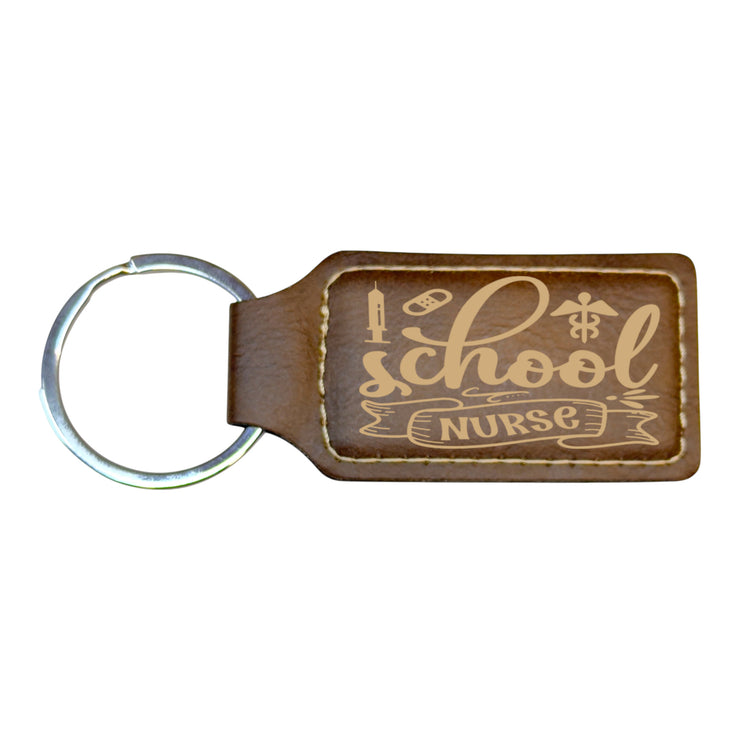 Keychain - Rectangle - School Nurse - Leather