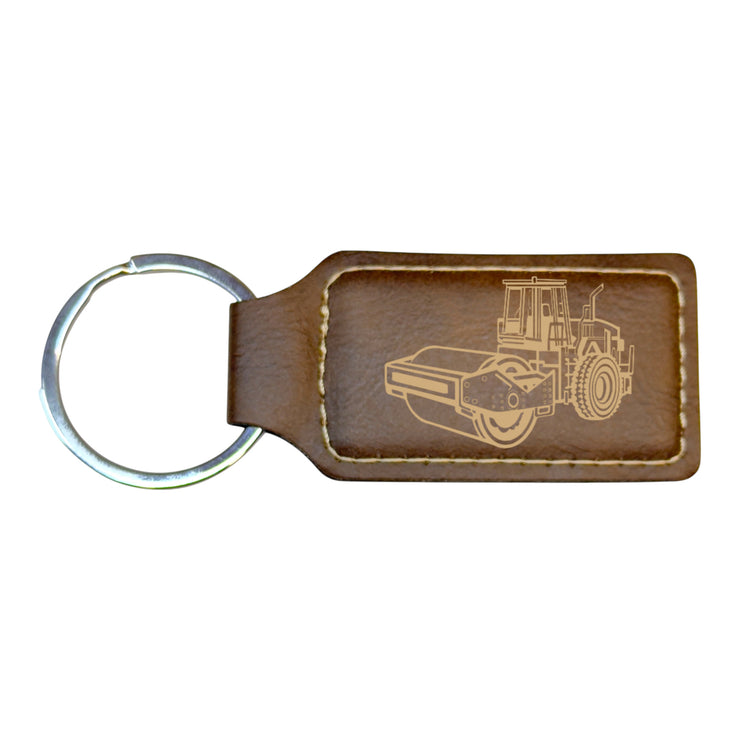 Keychain - Rectangle - Steamroller - Leather