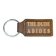 Keychain - Rectangle - The Dude Abides - Leather