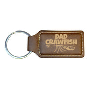 Keychain - Rectangle - Dad Crawfish - Leather