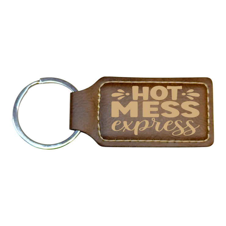 Keychain - Rectangle - Hot Mess Express - Leather