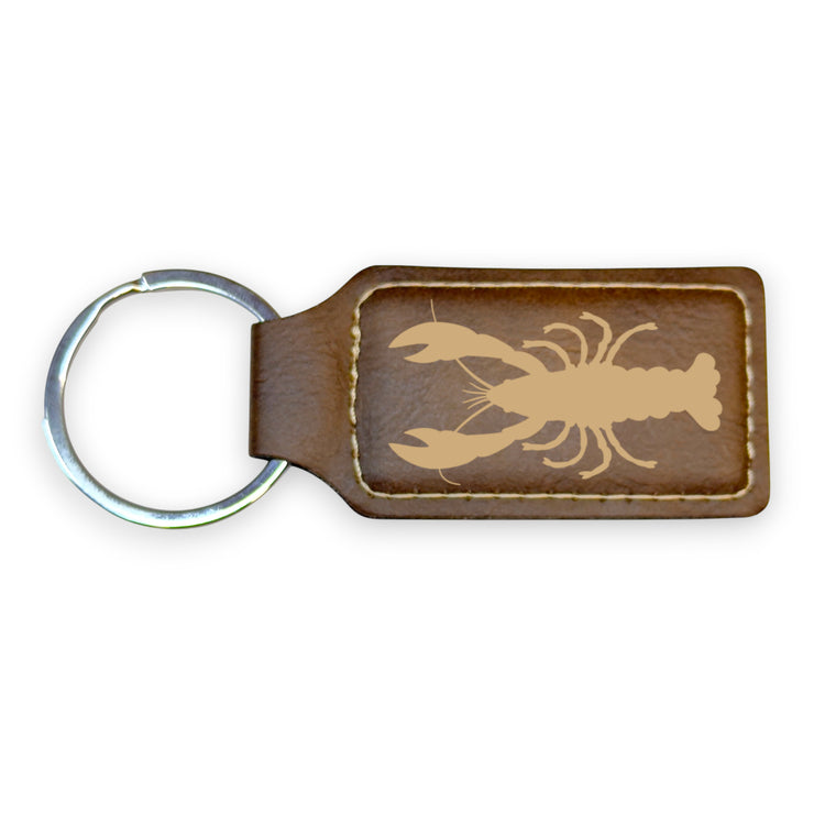 Keychain - Rectangle - Crawfish - Leather