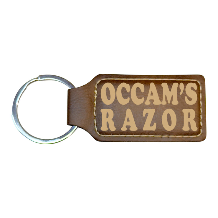 Keychain - Rectangle - Occams Razor - Leather