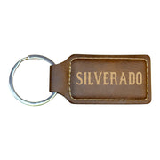 Keychain - Rectangle - Silverado - Leather