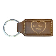 Keychain - Rectangle - 1ST Place Wife - Leather
