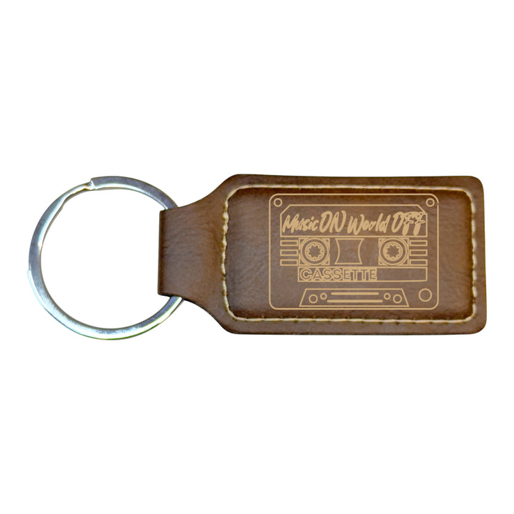 Keychain - Rectangle - Cassette - Leather