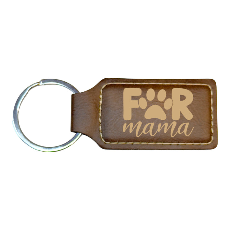 Keychain - Rectangle - Fur Mama - Leather
