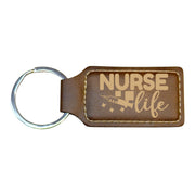 Keychain - Rectangle - Nurse Life - Leather