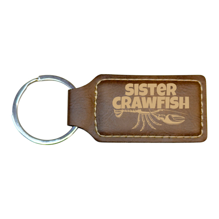 Keychain - Rectangle - Sister Crawfish - Leather