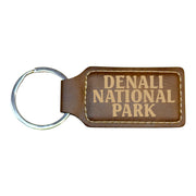 Keychain - Rectangle - Denali National Park - Leather