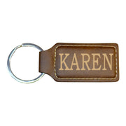 Keychain - Rectangle - Karen - Leather