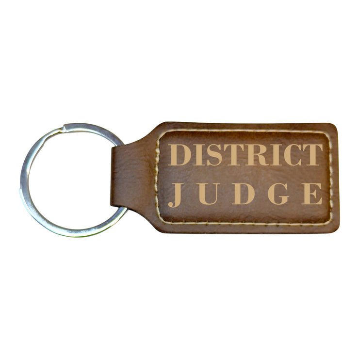 Keychain - Rectangle - District Judge - Leather