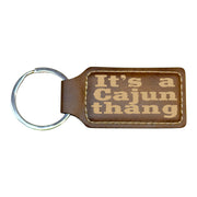 Keychain - Rectangle - Its a Cajun thang - Leather