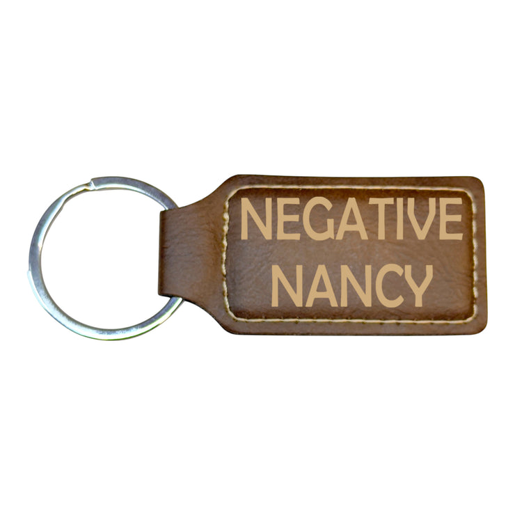 Keychain - Rectangle - Negative Nancy - Leather