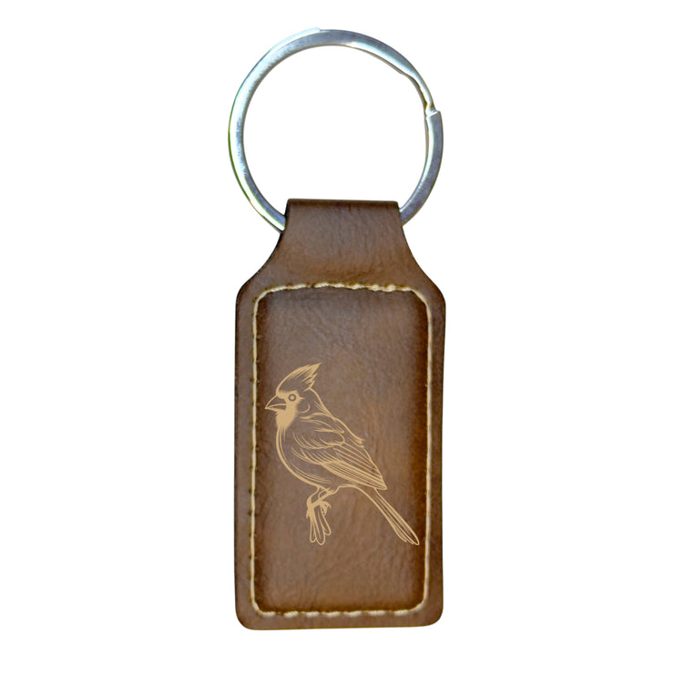 Keychain - Rectangle - Cardinal - Leather
