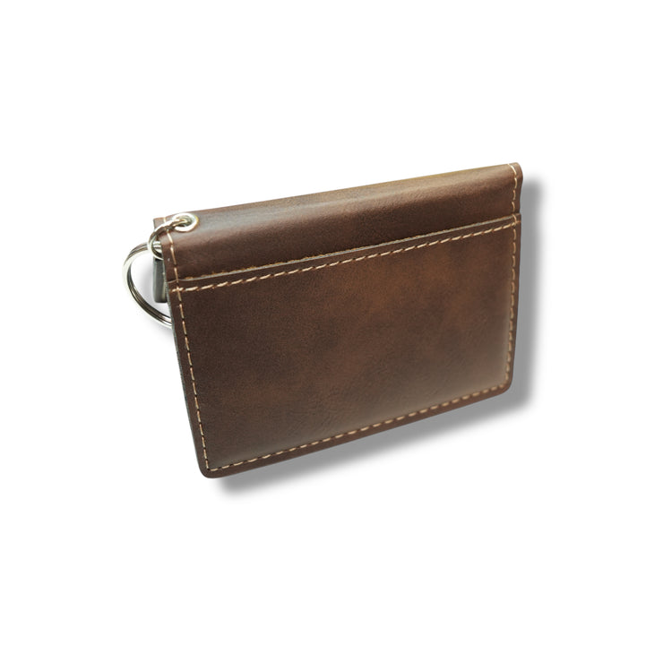 Keychain ID Holder Wallet - PERSONALIZED - Leather