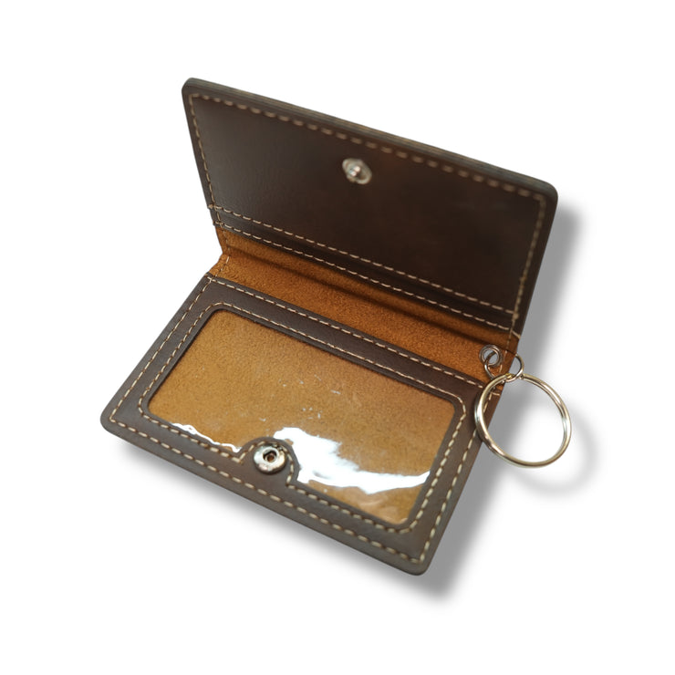 Keychain ID Holder Wallet - PERSONALIZED - Leather