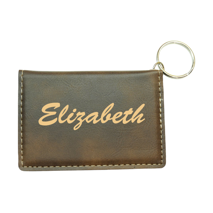 Keychain ID Holder Wallet - PERSONALIZED - Leather