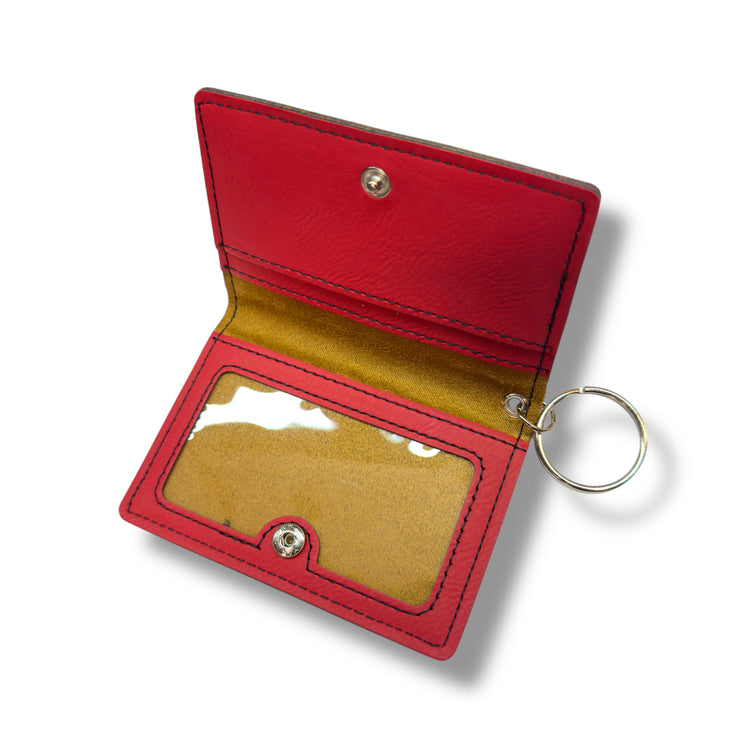 Keychain ID Holder Wallet - Lets Have an Adventure - Leather
