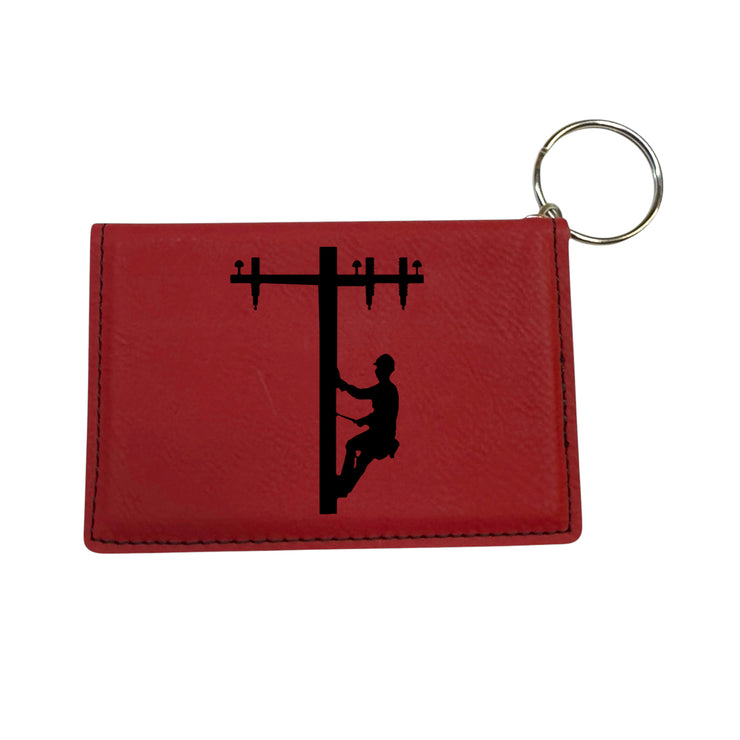 Keychain ID Holder Wallet - Lineman - Leather