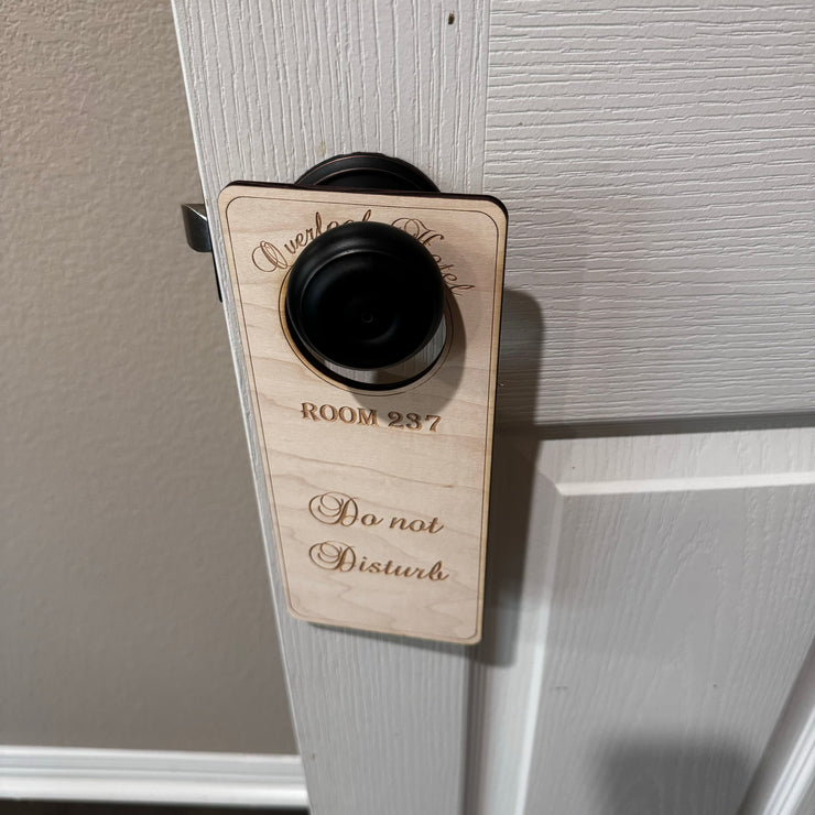 Door Hanger - Overlook Hotel Room 237 9x4in Raw Wood