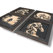 Framed Art - CUSTOM - Bigfoot Sasquatch SET of 4 Pictures