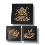 Framed Art - CUSTOM - Casino Gambling Game Room SET of 3 Pictures