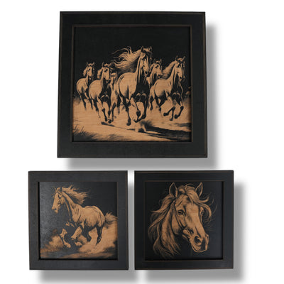 Framed Art - CUSTOM - Horse SET of 3 Pictures