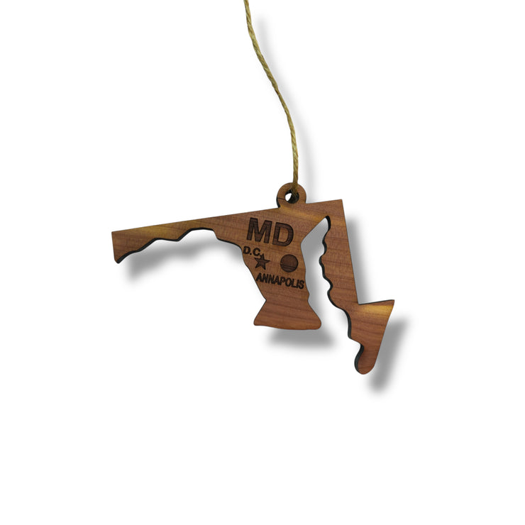 Ornament - CUSTOM - Maryland State State with Cities