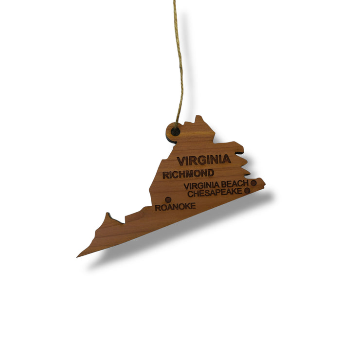 Ornament - CUSTOM - Virginia State with Cities