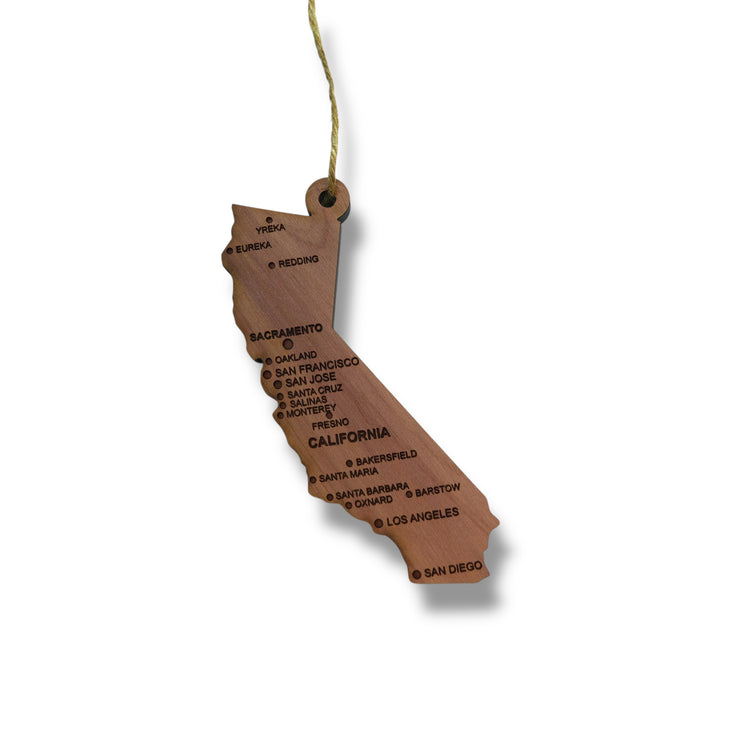 Ornament - CUSTOM - California State with Cities