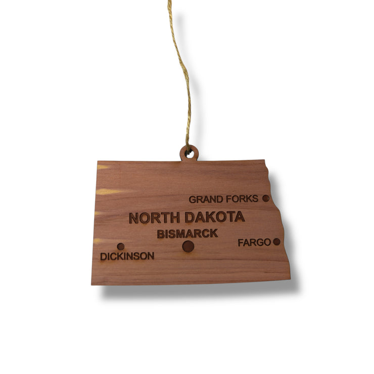 Ornament - CUSTOM - North Dakota State with Cities
