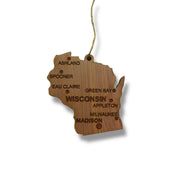 Ornament - CUSTOM - Wisconsin State with Cities