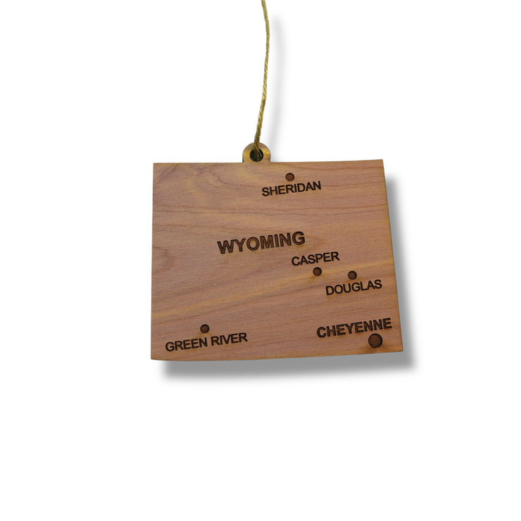 Ornament - CUSTOM - Wyoming State with Cities