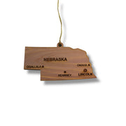 Ornament - CUSTOM - Nebraska State with Cities