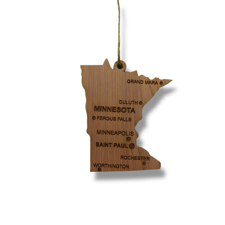 Ornament - CUSTOM - Minnesota State with Cities