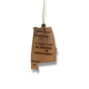 Ornament - CUSTOM - Alabama State with Cities