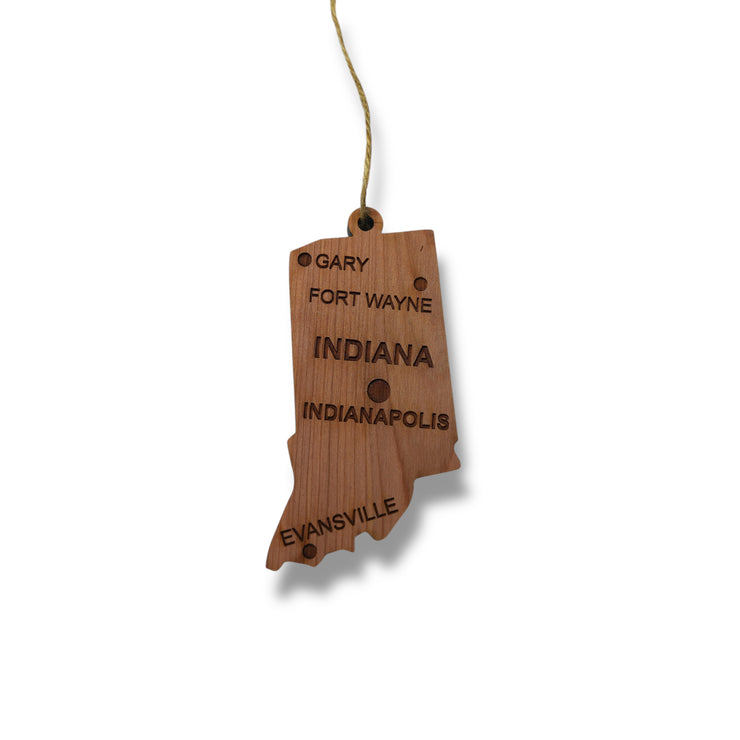 Ornament - CUSTOM - Indiana State with Cities
