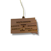 Ornament - CUSTOM - South Dakota State with Cities